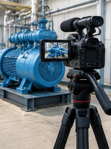 Video camera recording industrial equipment
