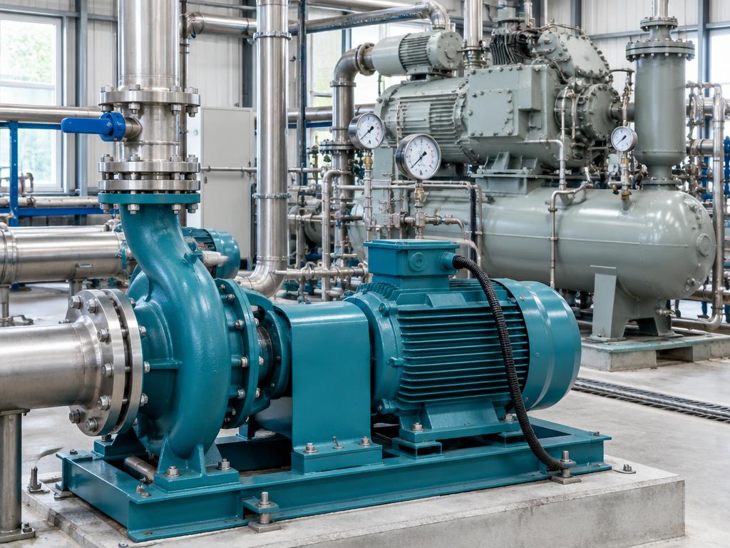 Industrial pump, compressor and pressure gauges