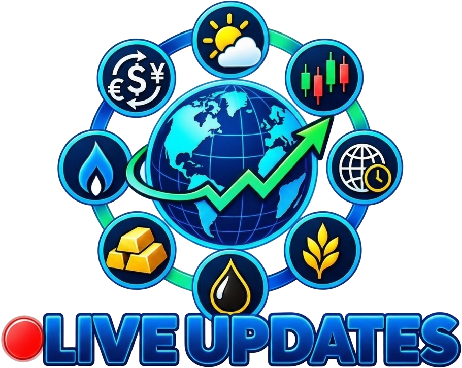 Live Updates globe and market artwork